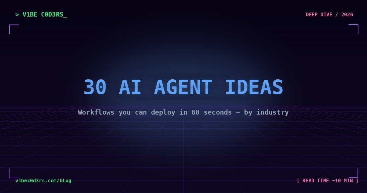 30 AI agent ideas to deploy in 60 seconds retro deep-dive cover