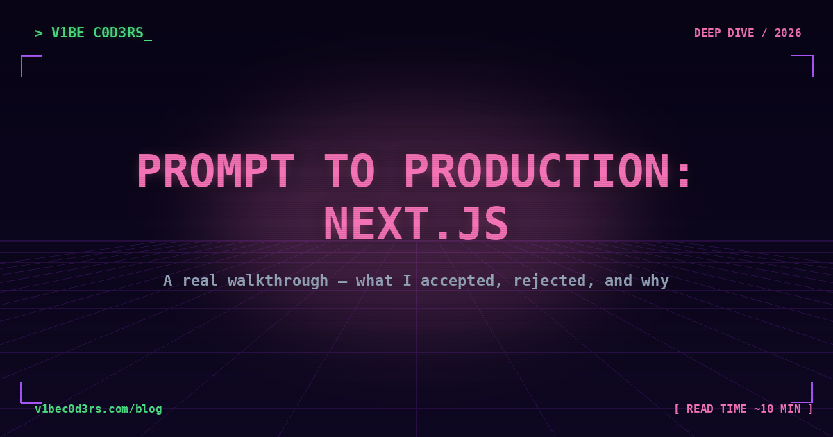 Prompt to production Next.js walkthrough cover