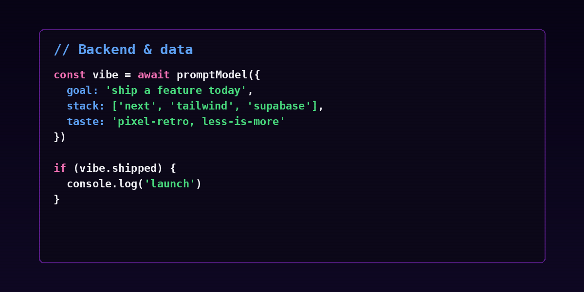 Backend & data section image