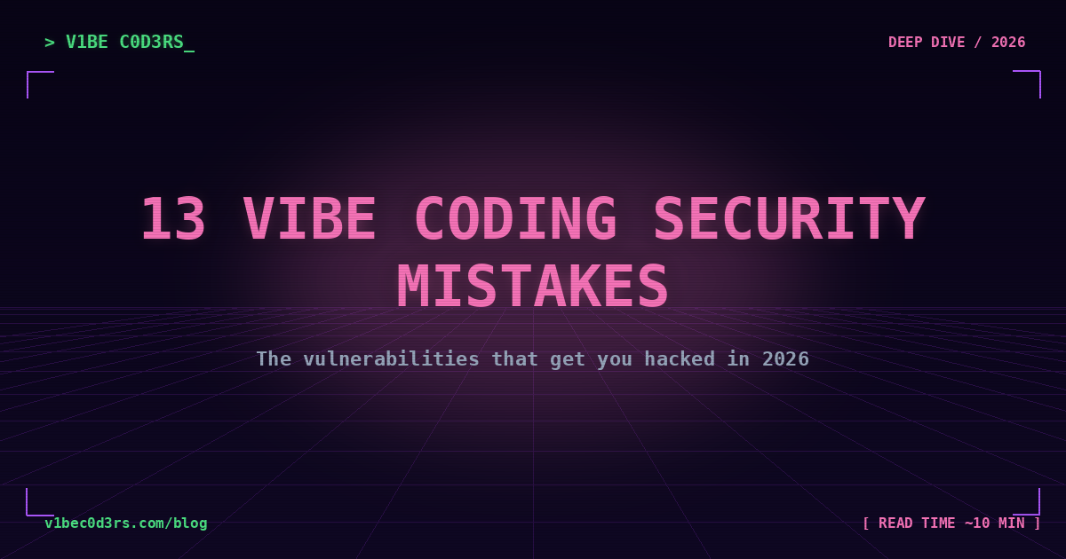 13 vibe coding security mistakes retro deep-dive cover